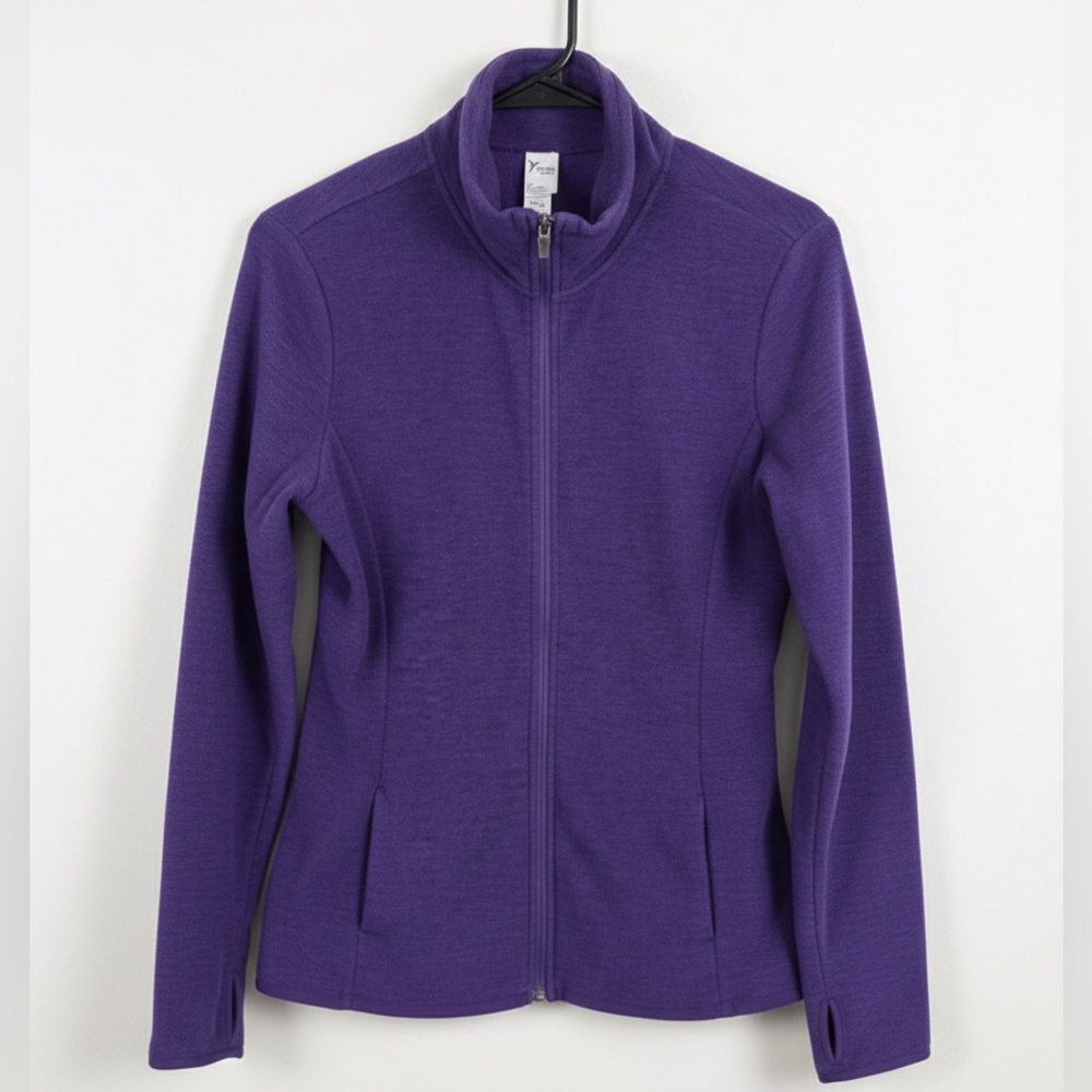 OLD NAVY Purple Go-Warm Performance Fleece Full-Zip Jacket with Thumbholes Small